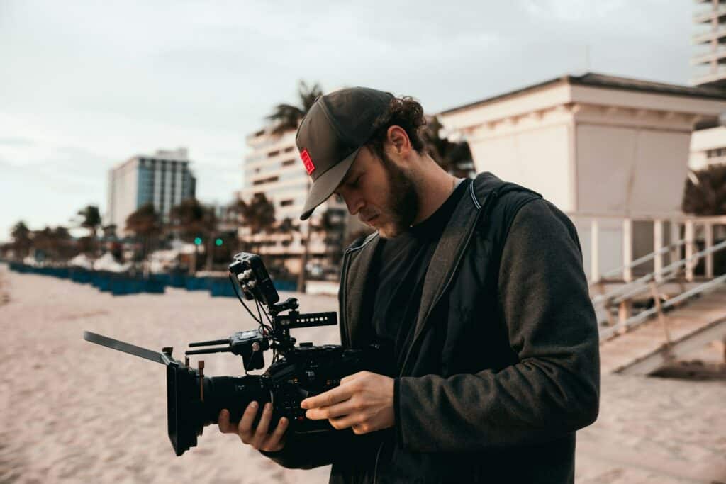 Man holding a video camera