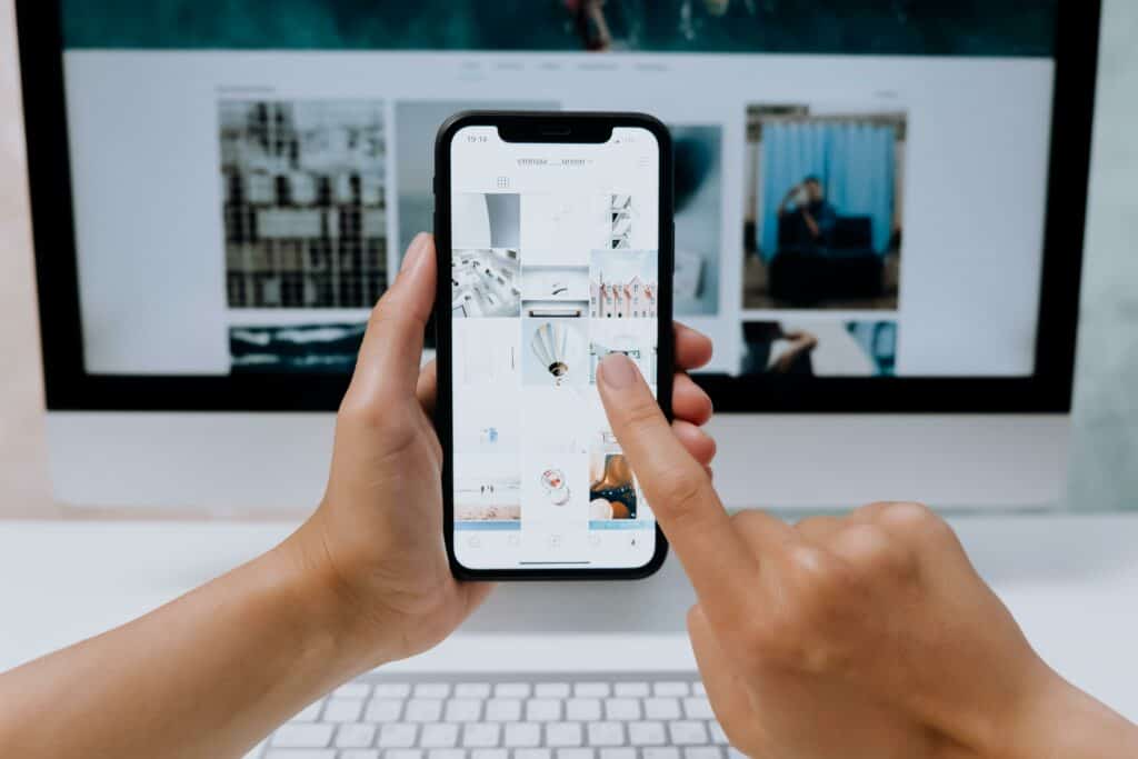 using a smart phone with canva