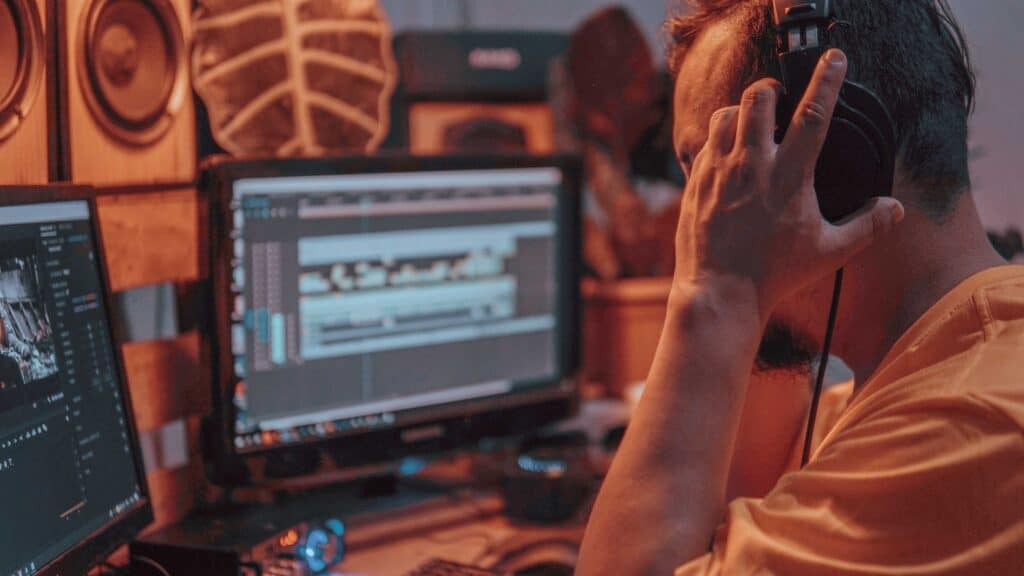 video editing man