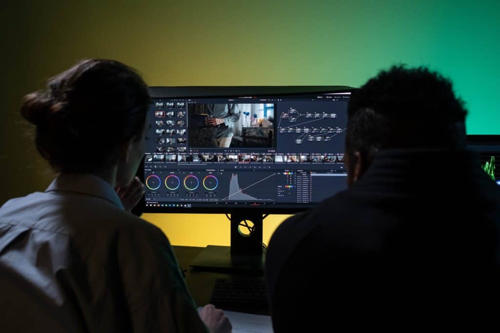 video editing man and woman