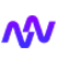 Abstract design featuring two wavy lines, one overlapping the other. The gradient shifts from light blue on the left to purple on the right against a transparent background.