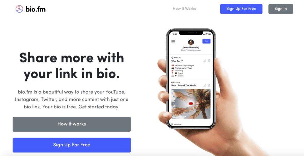 bio.fm homepage