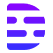 A purple and blue abstract logo featuring curved lines and shapes.