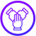 A stylized, purple icon depicting a wrench and screwdriver crossing each other inside a circle, symbolizing tools or maintenance. The outline is bold and simple, set against a transparent background.