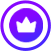 A purple circle with a crown icon in the center, enclosed by two concentric rings.
