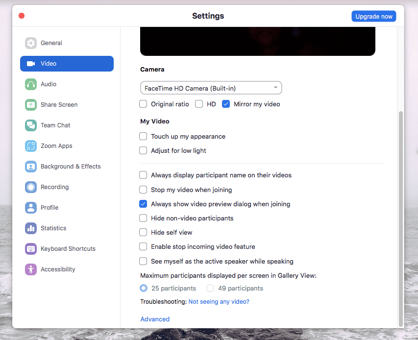 Zoom Settings
