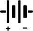 An equalizer icon with two vertical bars set higher than the others, a horizontal line at the bottom, a + on the right, and a - on the left.