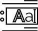 Icon of a framed rectangle with three dots on the left side and the letters Aa inside.
