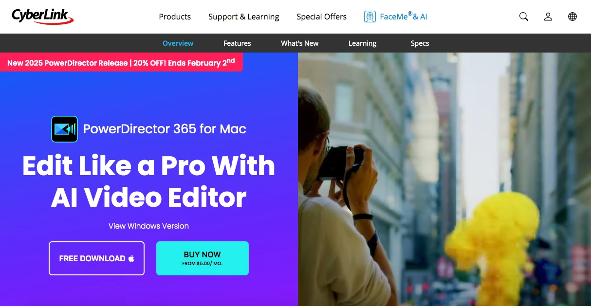 Power Director AI landing page