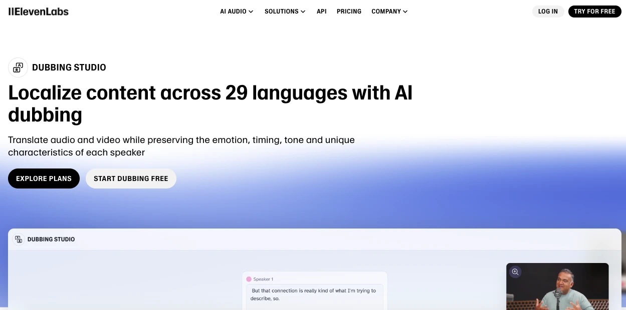 Elevenlabs Service Page