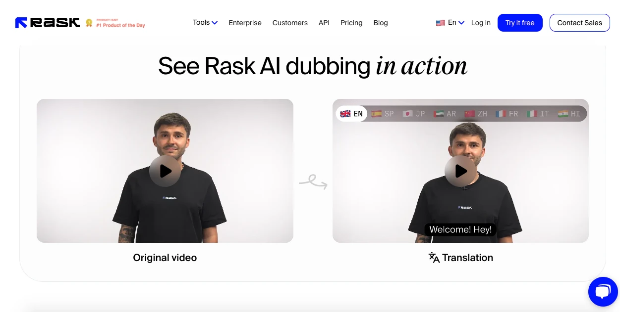 Rask AI Homepage