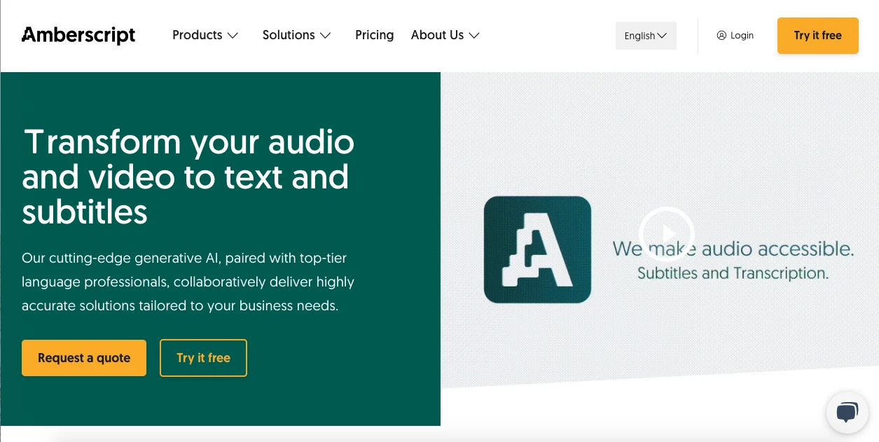 Amberscript Homepage