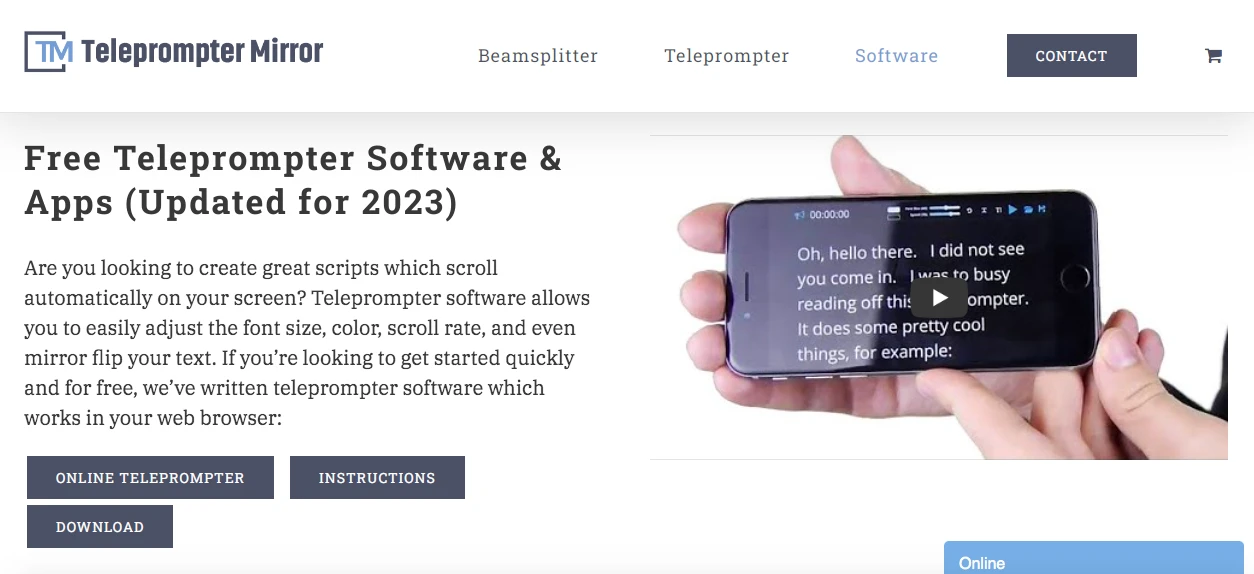 Teleprompter Mirror