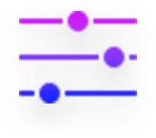 Illustration of three horizontal sliders with circular handles in purple and blue. The top and bottom sliders have handles farther to the left, while the middle sliders handle is slightly to the right, set against a dark background.