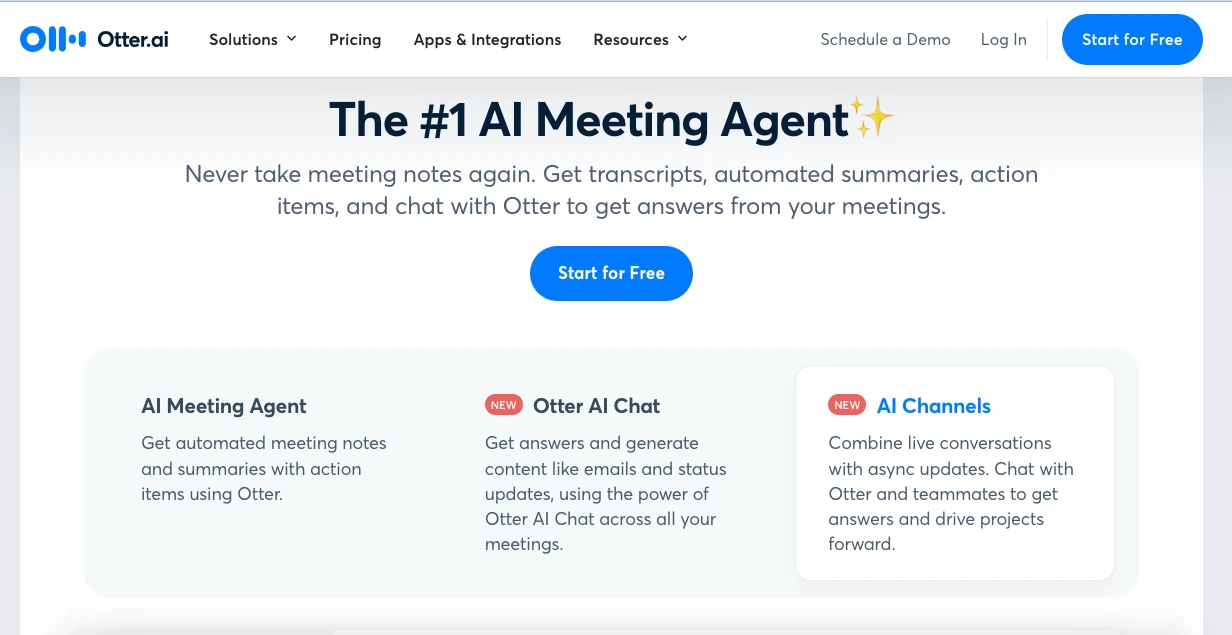 Otter.ai Homepage