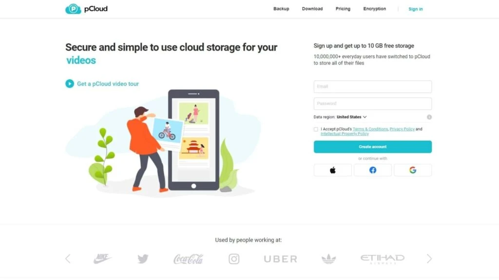 pcloud as the Best cloud storage for video editing