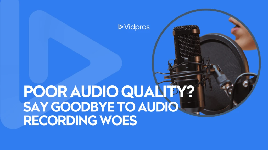 alt="image backdrop of a vlogger recording audio for content"