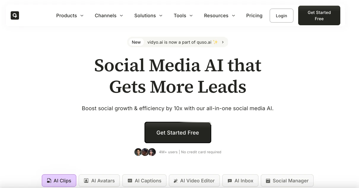Quso.ai Homepage
