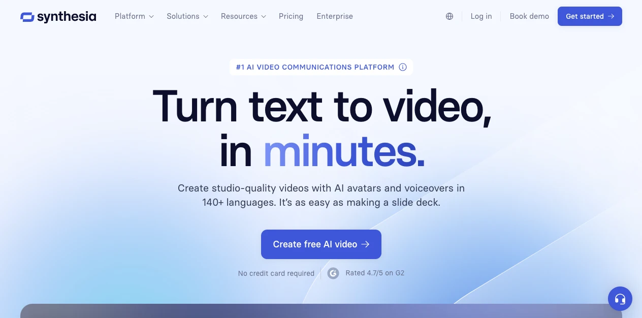 Synthesia Homepage