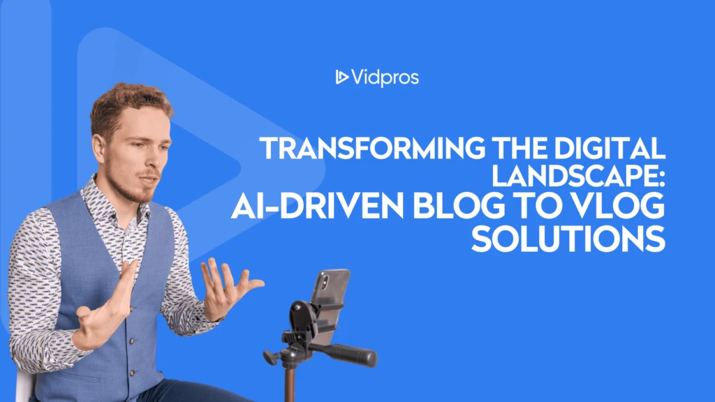 alt="male vlogger creating content using a smartphone and later enhance AI capabilities to boost and improve content"