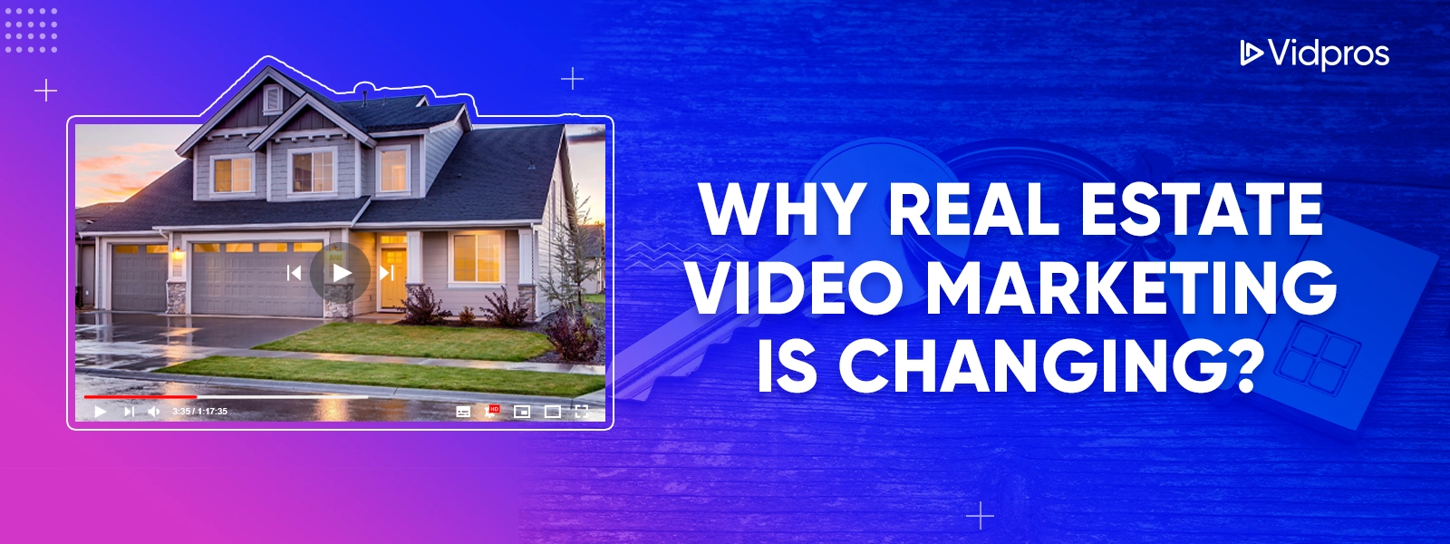 a photo of a house with text beside that says real estate video marketing