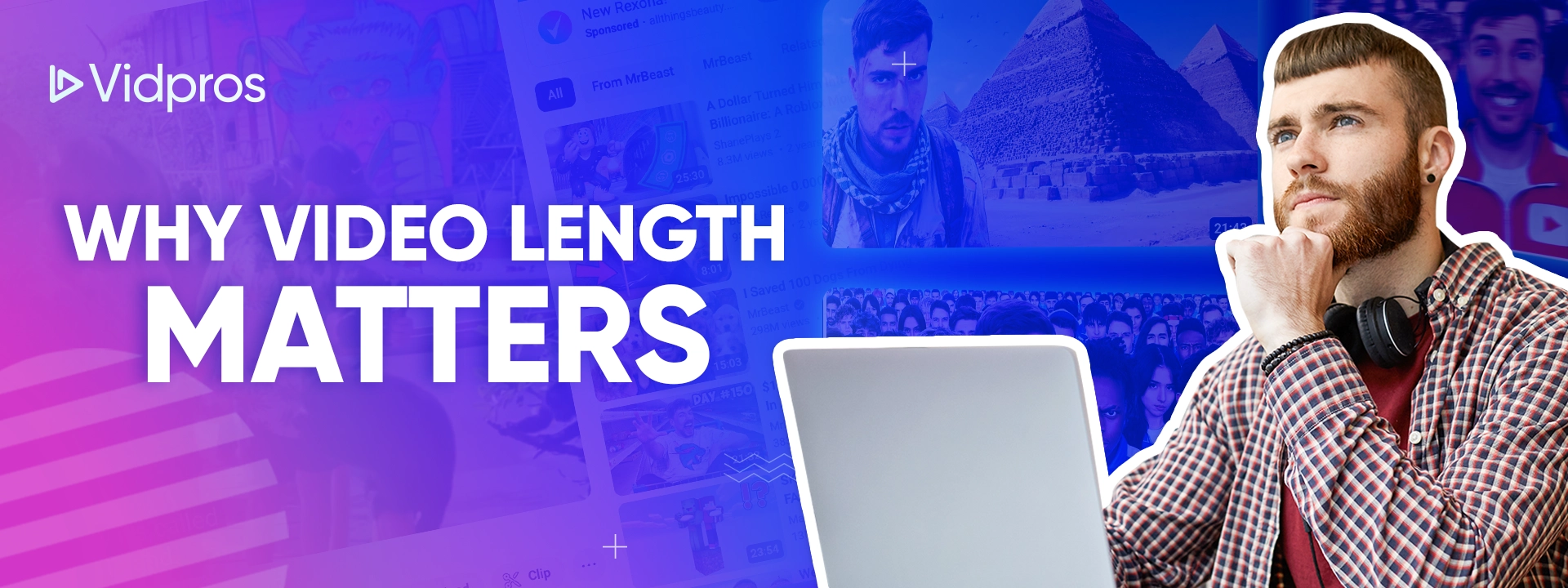 a man using a laptop thinking why video length matters